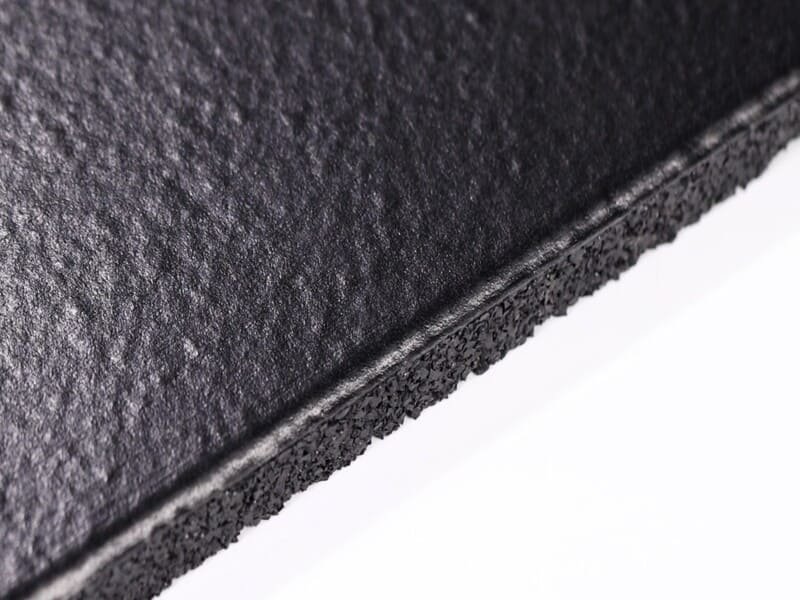 Acoustic underlay compression diagram showing air pockets